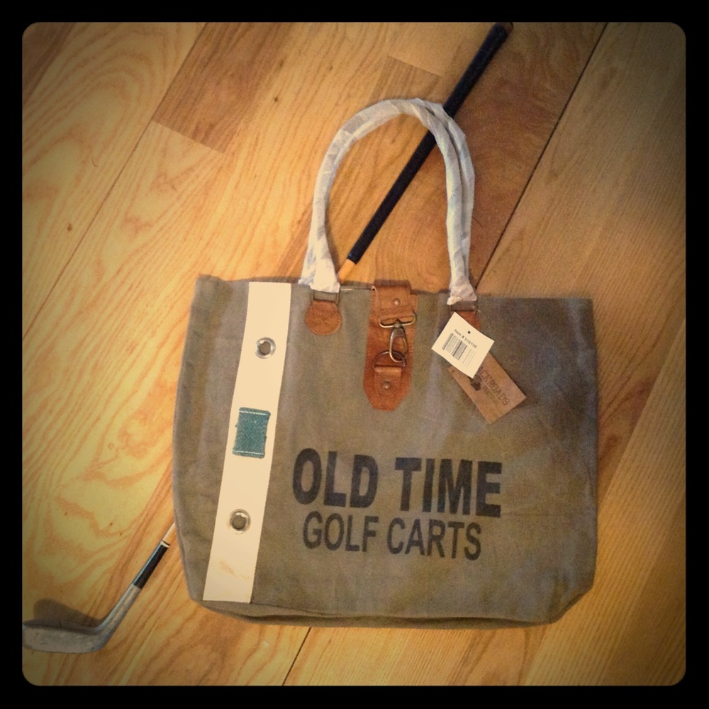 Golf Canvas Tote Vintage Style Leather Travel Bag